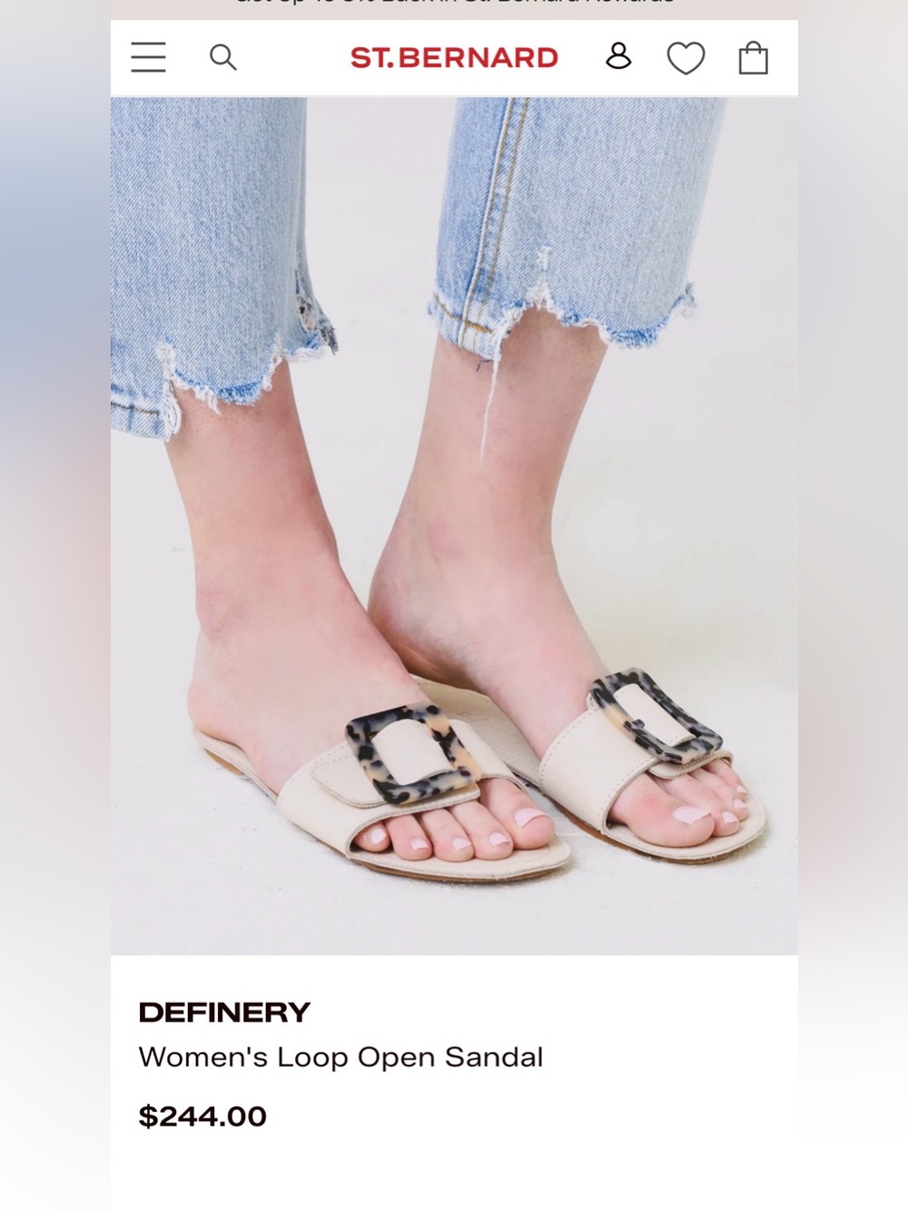 Definery Beige Slide Sandals with Tortoiseshell Buckle - made in Italy 38